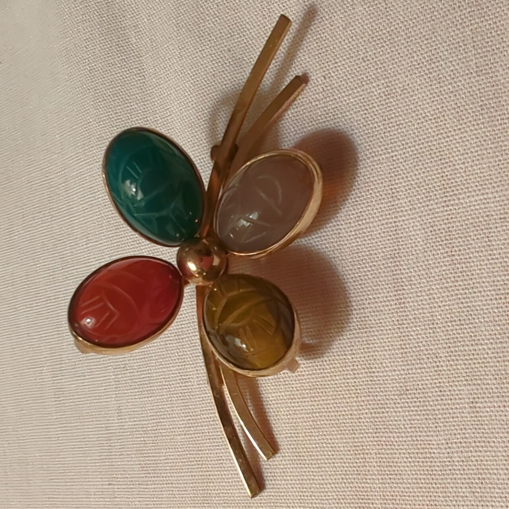 Vintage scarab beetle brooch bal-ron
